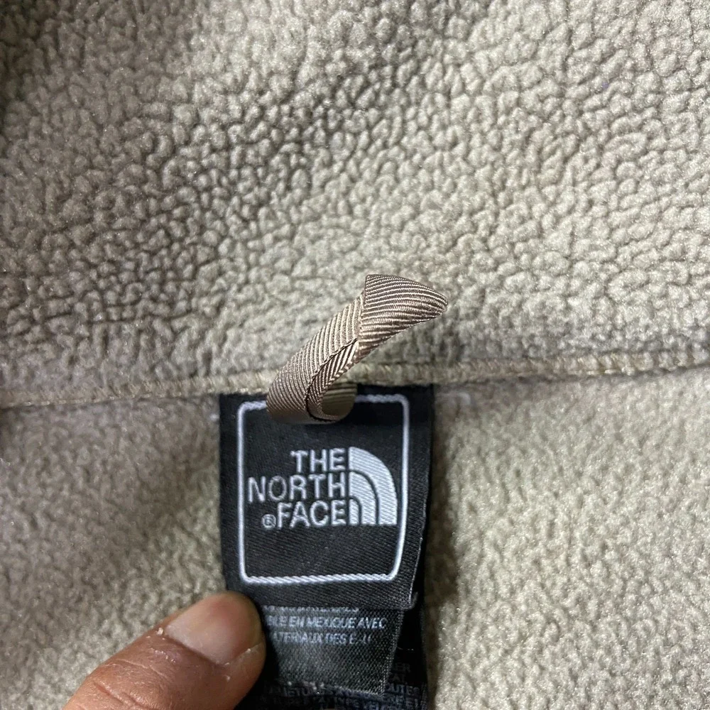 The North Face Denali Fleece Jacket Mens XL Beige Black Hiking‎ Glacier Full Zip